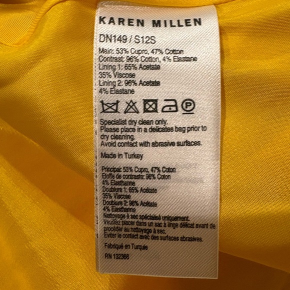 Karen Millen belted safari dress midi yellow sz 6 8 - Picture 6 of 7
